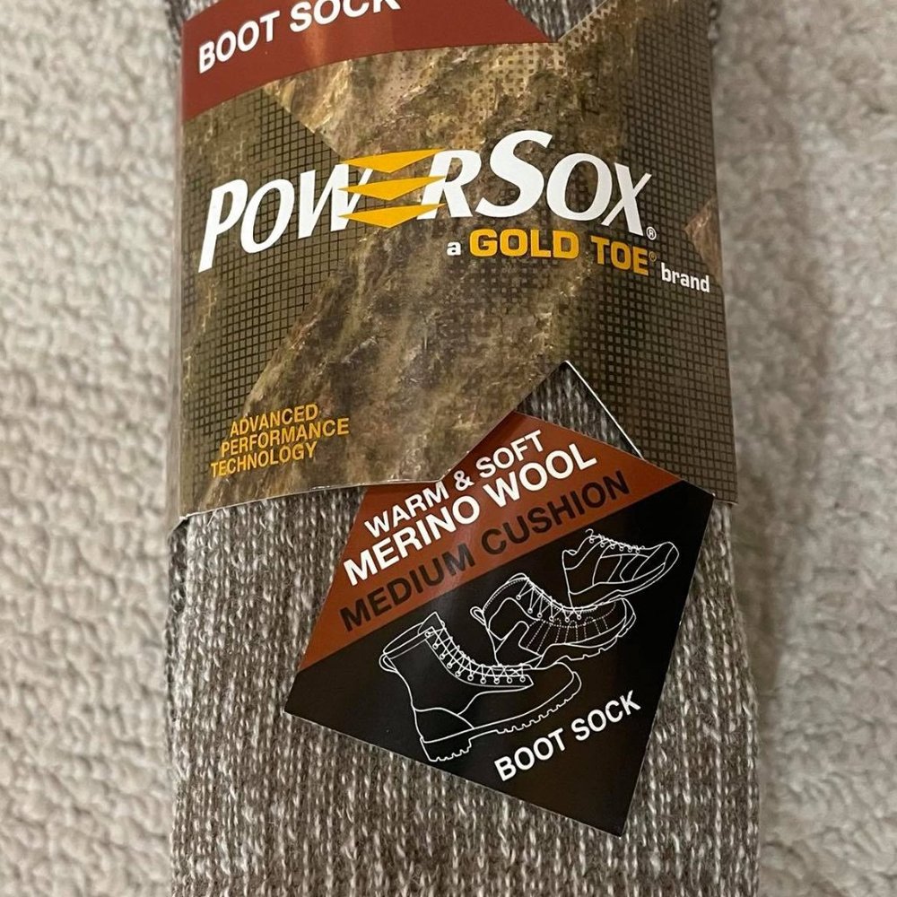 BRAND NEW PowerSox Merino Wool Boot Socks 2 Pair